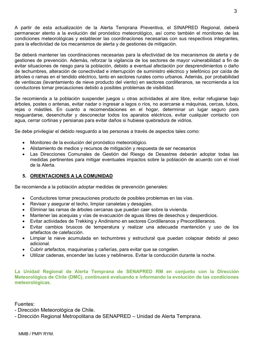 ACTUALIZA ALERTA TEMPRANA PREVENTIVA REGIONAL002