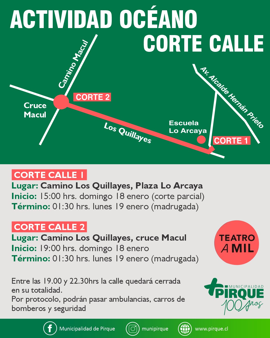 Corte de calle arcalla