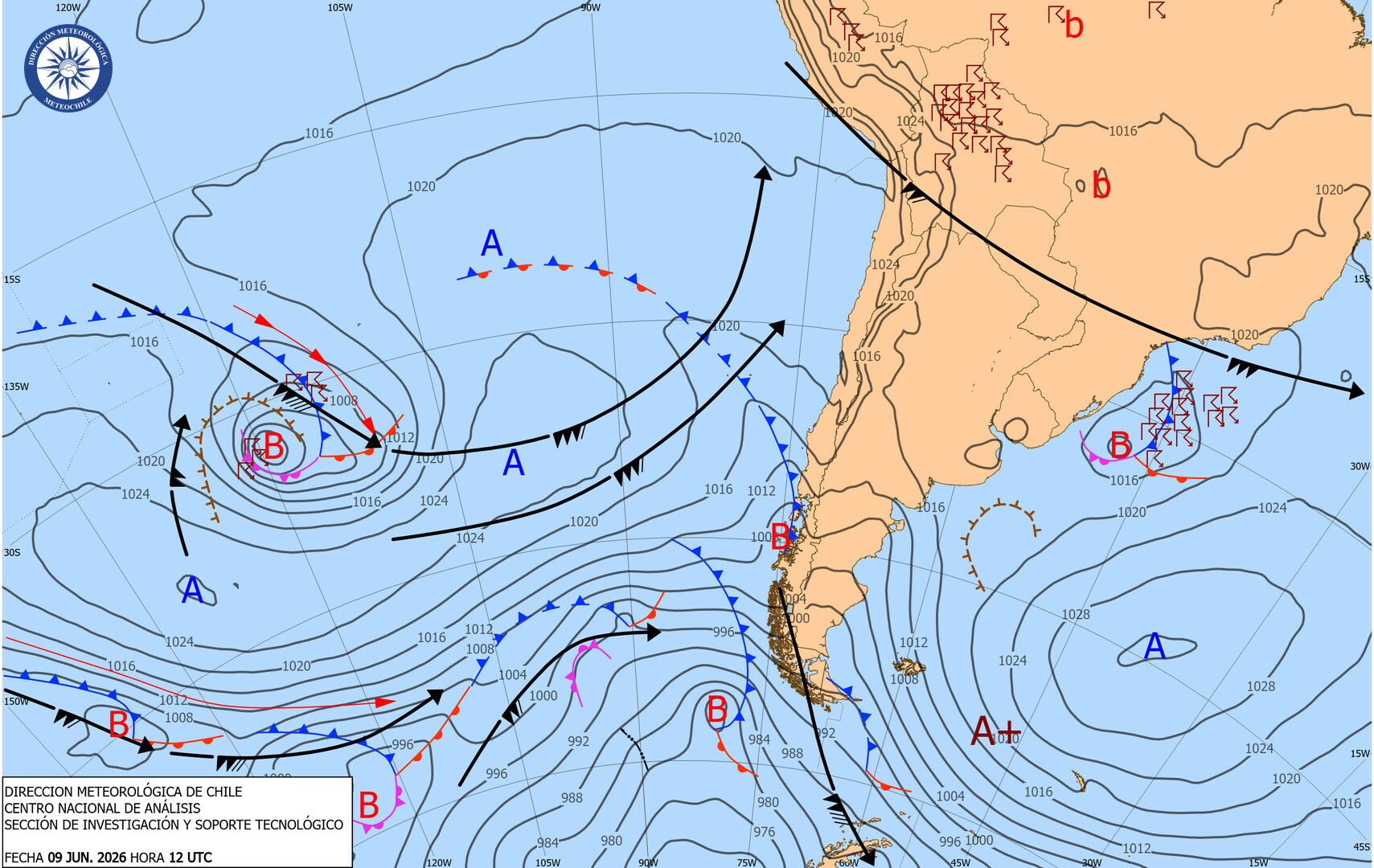 carta sinoptica 20260609 12UTC
